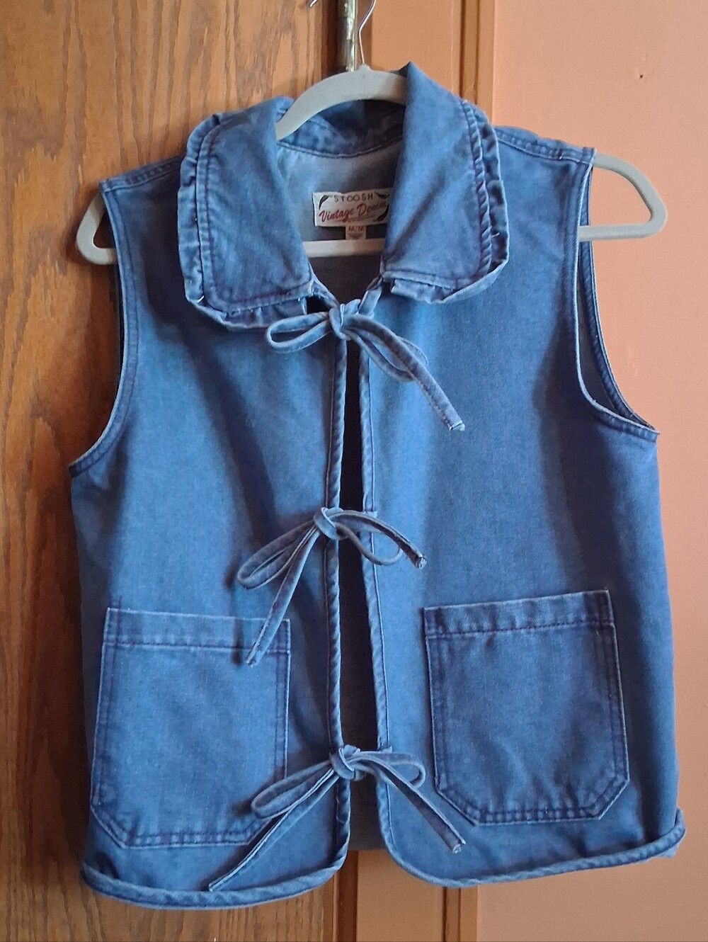 Denim Vest With Bows
